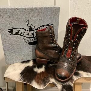 Freebird by Steven Distressed Brown Leather Boots